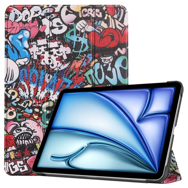 Till iPad Air 11 (2024) Slim fit tri-fold fodral - Graffiti multifärg