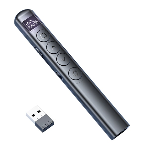 Trådlös Remote Laser Pointer Powerpoint Office Presentation Page Turning Clicker Svart