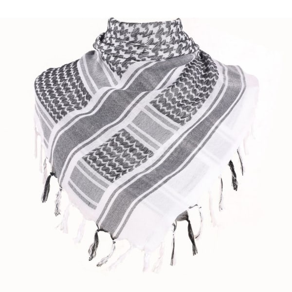 kufiyya Shemagh Neckscarf Palestine huivi - musta+valkoinen Black