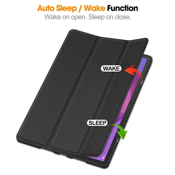 Til Lenovo Idea Tab Pro Case Tri-Fold Stand Cover med Pen Holder - Sort Black
