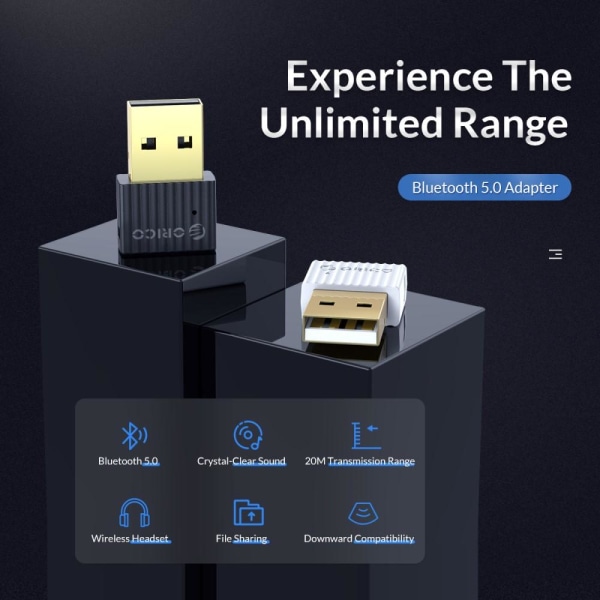 ORICO BTA-580 Mini USB Bluetooth 5.0 -sovitinsovitin Black