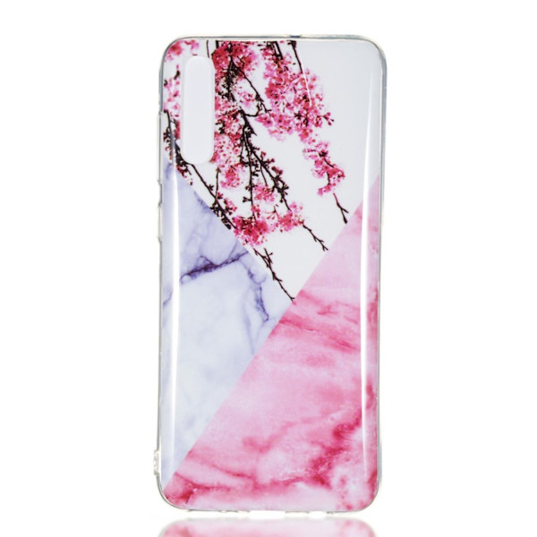 Marble Pattern IMD TPU Soft Back Suojakuori - Samsung Galaxy A70 - Style I Black