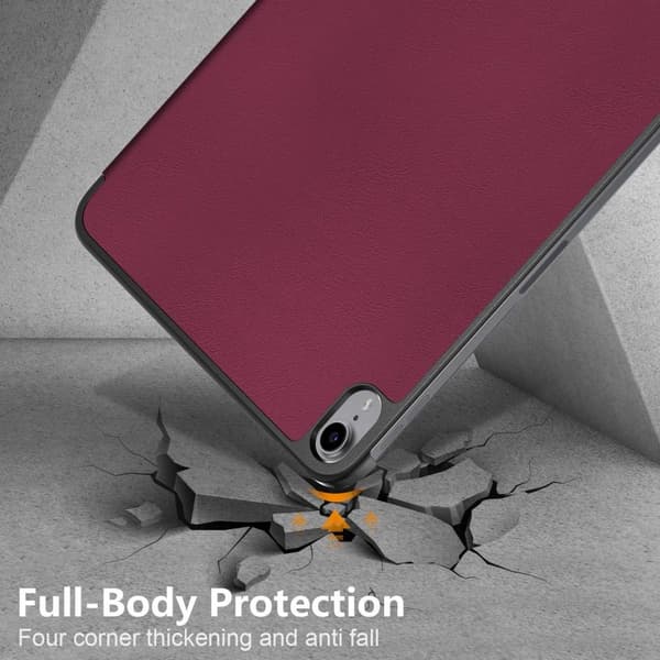 Tri-fold Stativveske for iPad 10.9 (2022) Tablettdeksel - Wien Rød Wine red