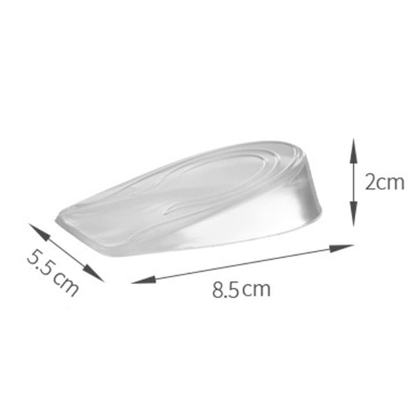 Skoheving Silikon 2 cm indre hevingssåle Skoinnlegg Transparent