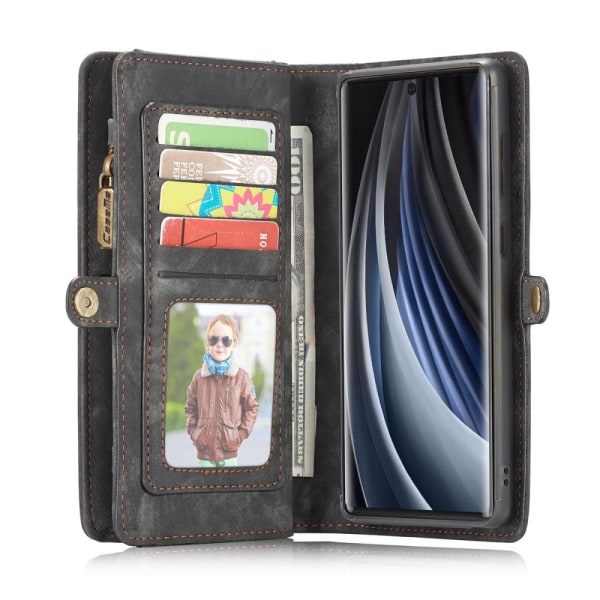 CASEME Samsung Galaxy Note 20 Retro läder plånboksfodral grå