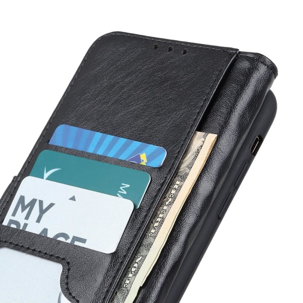 Crazy Horse Wallet Stand Case til Samsung Galaxy A02s - Sort Black
