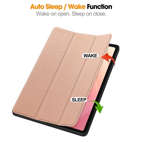 Tablettikotelo jalustalla ja kynäpaikalla Samsung Galaxy Tab S12+ puhelimelle Pink gold