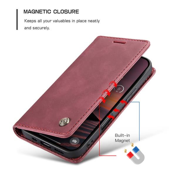CASEME Retro lompakkokotelo iPhone 17 Pro Red