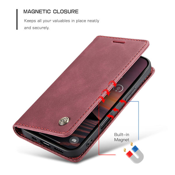CASEME Retro tegnebog taske til iPhone 17 Pro Red