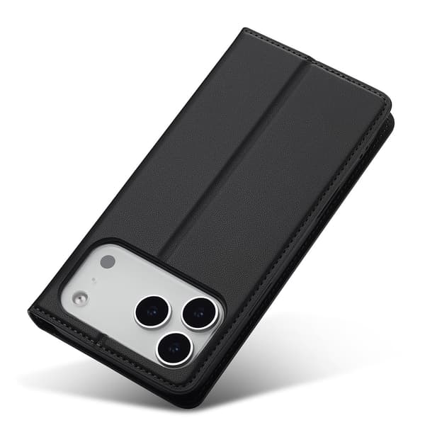 LC.IMEEKE Telefonlommebokdeksel med støtteben til iPhone 18 Pro / 17 Pro Black