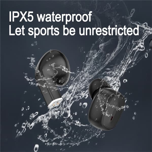 2 par trådlösa hörlurar Bluetooth 5.3 in-ear sporthörlurar brusreducering Svarta Svart