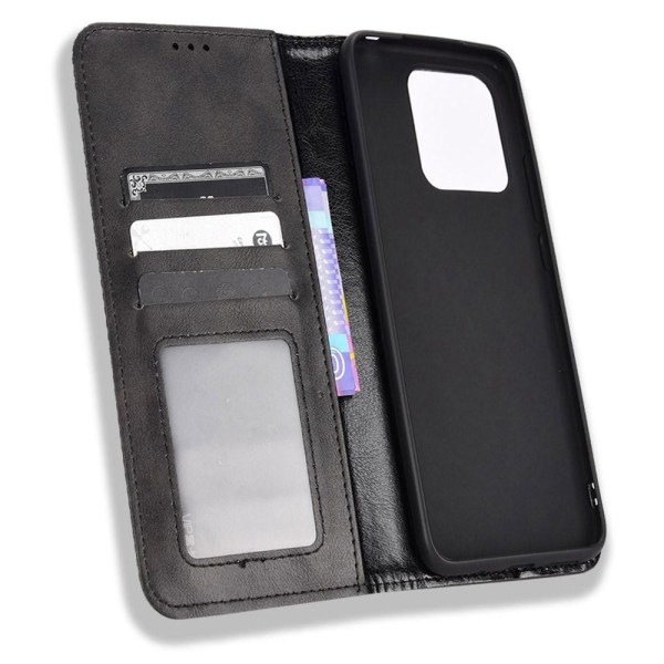 Wallet Stand Flip -puhelinkotelo Redmi 10C: lle - musta Black