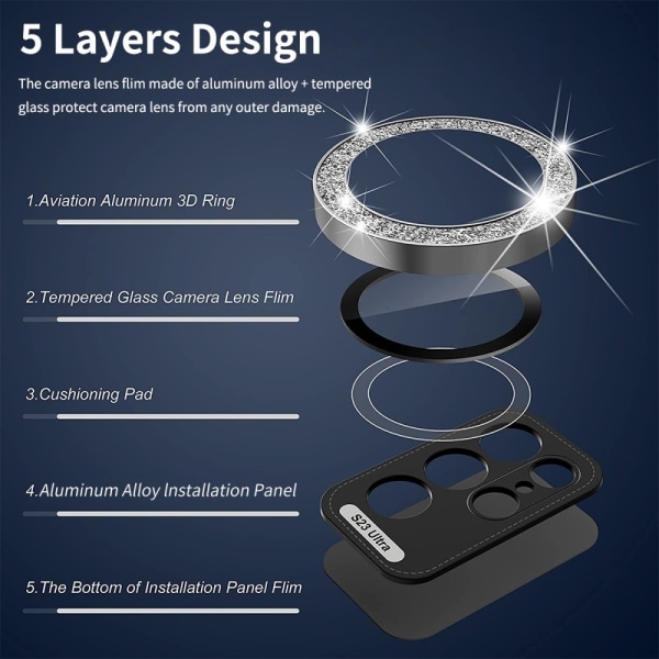 ENKAY Samsung Galaxy S24 Kameran Linssisuojus Lasi Silver