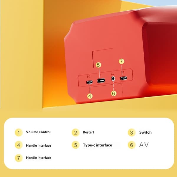 H7 3,5 tommer IPS-skærm Retro Mini TV-spilkonsol med dobbelt trådløs controller Red