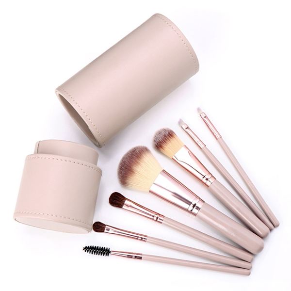 BANFI 7st Ögonskugga Foundation Läpp Makeup Borste Set med Box Rosa