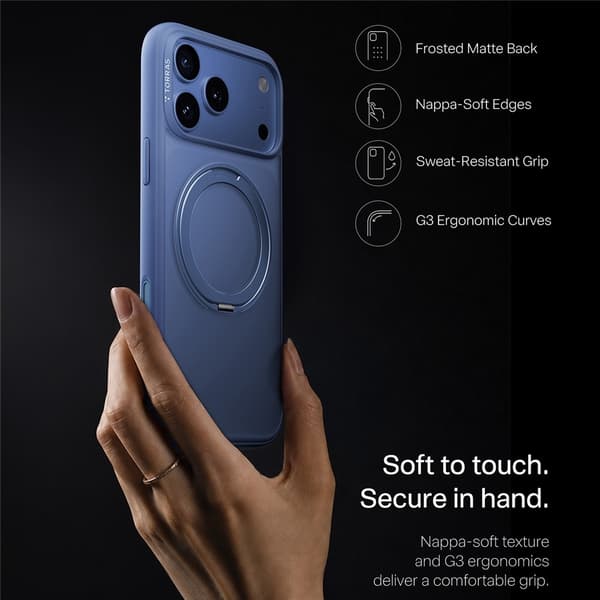 TORRAS Ostand Magnetiskt telefonfodral för iPhone 18 Pro Max / 17 Pro Max Blå