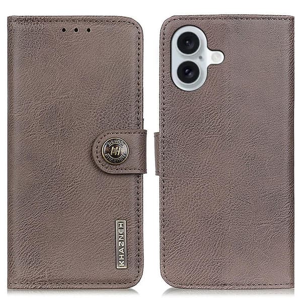 KHAZNEH Lommebok Stativ Etui for iPhone 16 Khaki