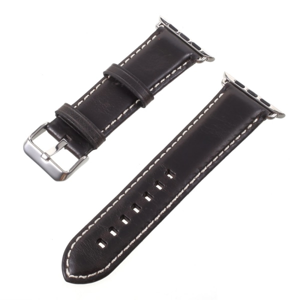 Genuine Leather Watch Band for Apple Watch Series 3/2/1 42mm - Black Black