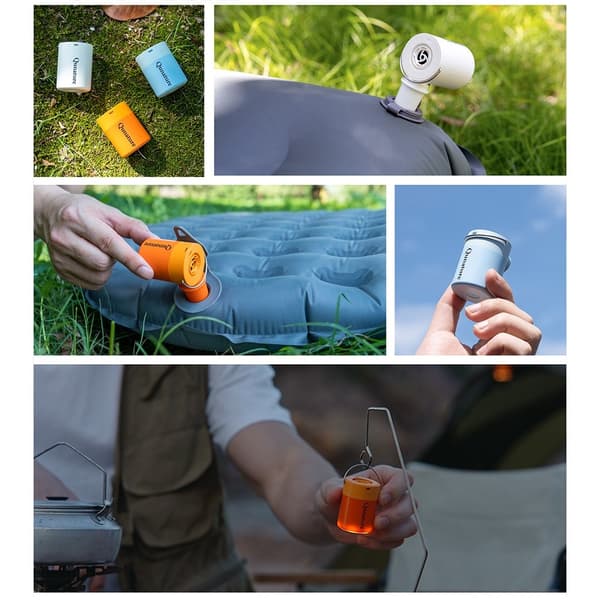 Elektrisk Luftpump Pump Magnetisk Camping Lampa Simring Inflator Luftmadrass Orange one size