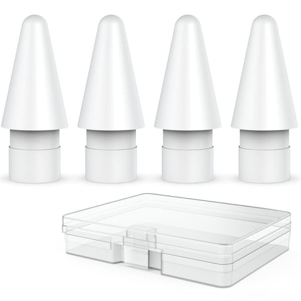 4 st. utbytesspetsar för Pencil Pro 1:a gen / USB-C / 2:a gen / 1:a gen Vit
