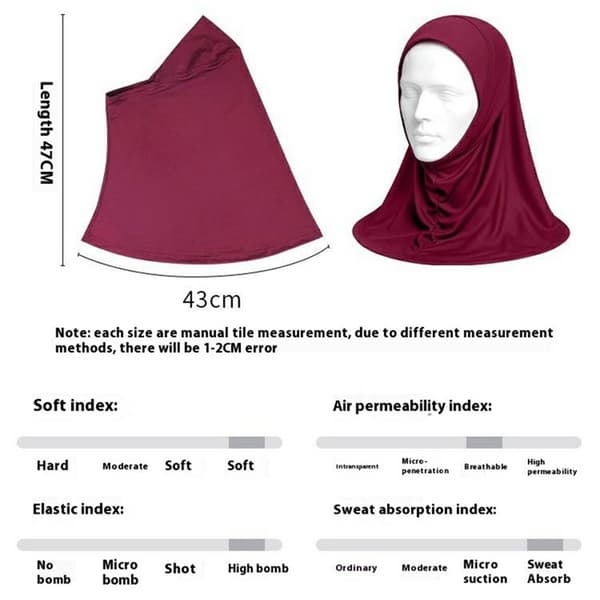 Muslimsk hodeplagg hijab pustende melkesilkehodeplagg - svart Black