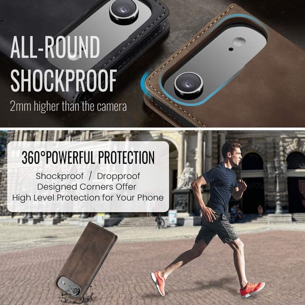 CASEME Retro tegnebog taske til iPhone Air Brown