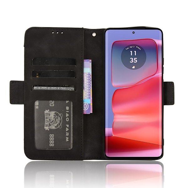 Wallet Stand Phone Case for Motorola Edge 50 / Edge 50 Pro  - Black Black