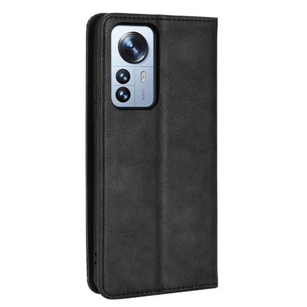Vintage tegnebog taske til Xiaomi 12 Pro Black