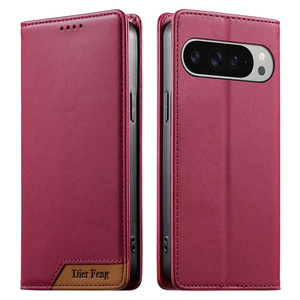 DIERFENG Lommebokdeksel med Hjørnelogo til Google Pixel 11 Pro XL Red