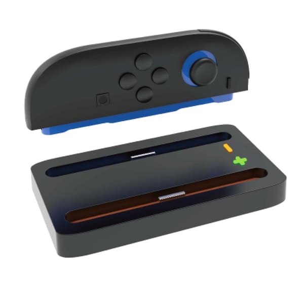 Kompatibel med Nintendo Switch 2 opladningsdock til Joy-Con. Håndterer 2 slots. Black