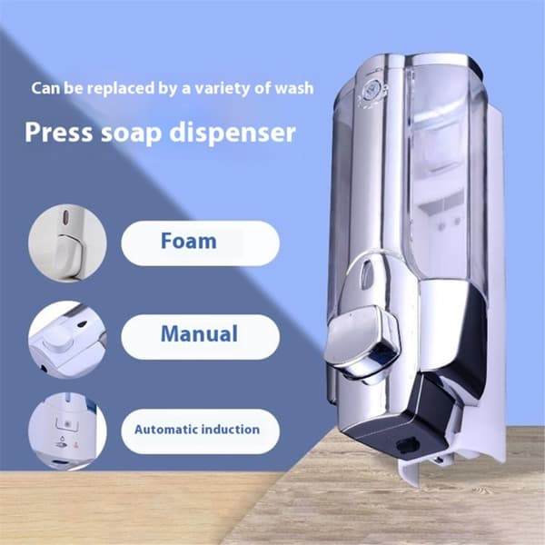 Sæbedispenser Vægmonteret Håndsæbedispenser 350ML Brusepumpedispenser Silver