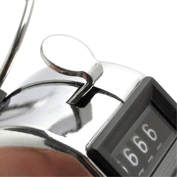 Bærbar 4-sifret display Metall Publik Teller Silver