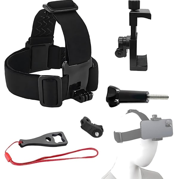 5-i-1 Action Camera Accessories Hovedstrop klemme osv. til GoPro Black