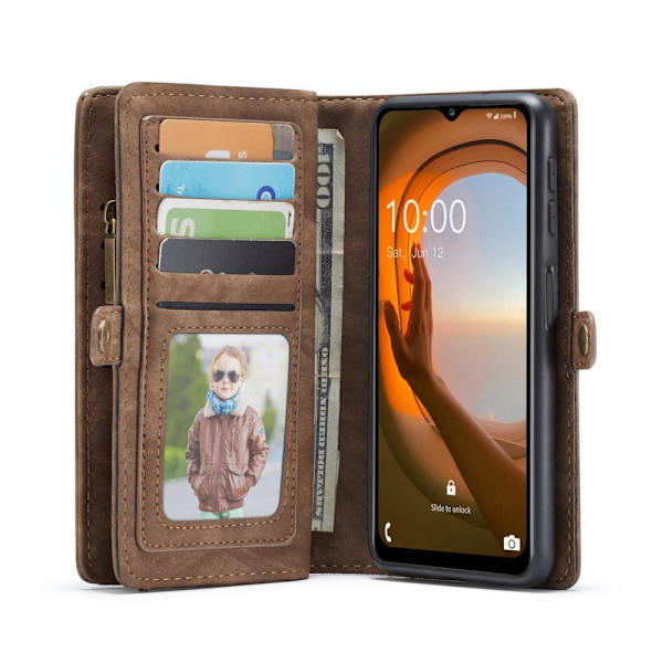 CASEME til Samsung Galaxy A13 5G/A04s 4G 2-i-1 Aftagelig - Kaffe Brown