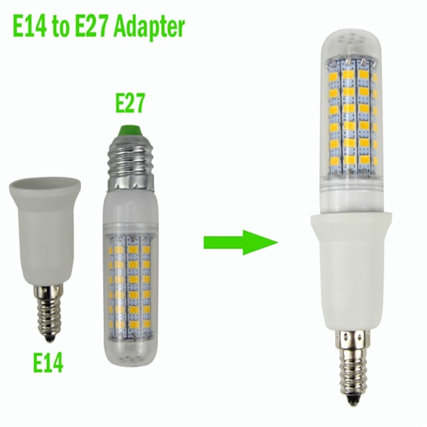 YOUOKLIGHT YK6613 Sockel adapter E26/E27 till E14 Vit