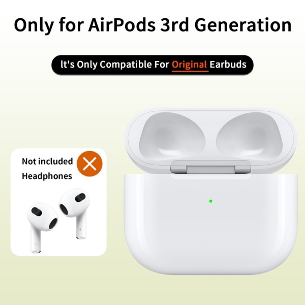 Laderetui for AirPods 3 med innebygd 620mAh batteri White