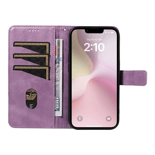 Lompakkokotelo iPhone 16e:lle – Geometrinen Viiva Purple
