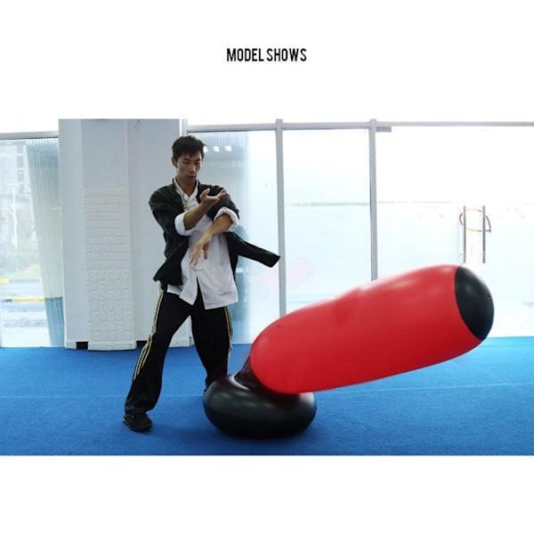 160 cm Stående Boxning Pelare Uppblåsbar Boxningspåse Boxsäck Fitness träning Black