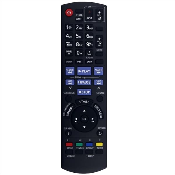 Fjärrkontroll Ersättning för N2QAKB000072 För Panasonic Audio Player Svart