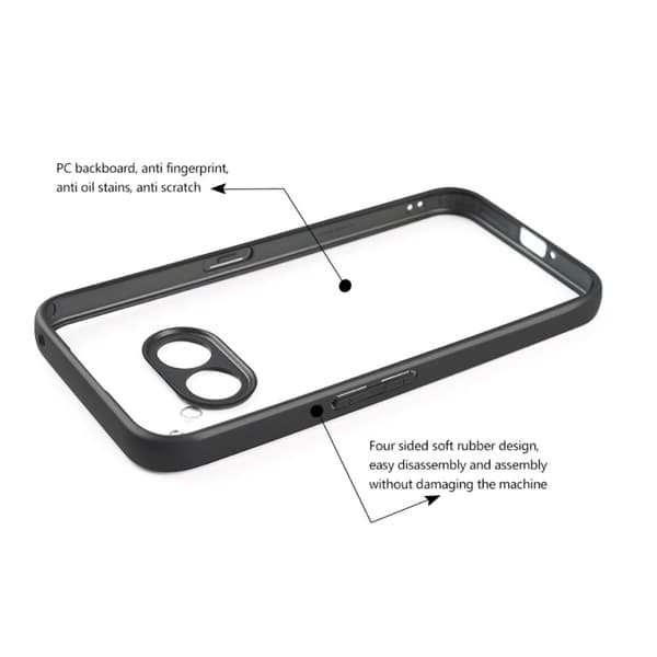 For Nothing Phone (2a) + Akryl Anti-fall Telefondeksel Transparent