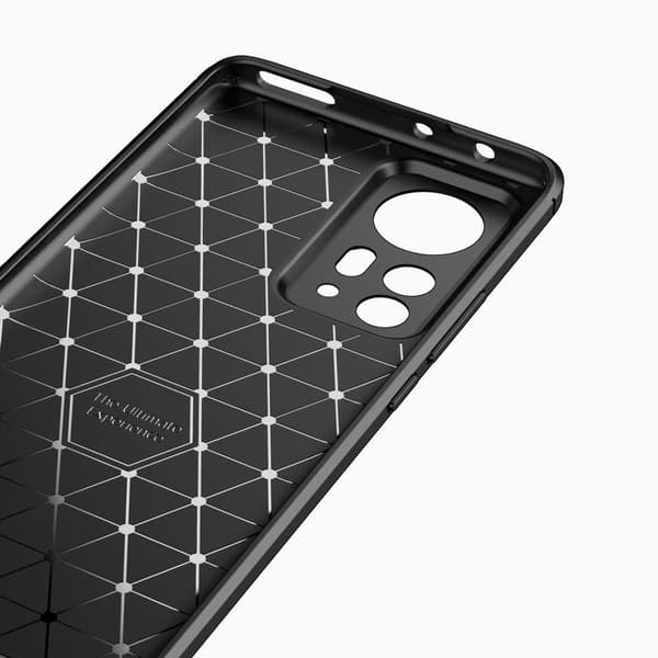 Xiaomi 12 Pro Kulfiber Tekstur TPU - kabinet - Sort Black