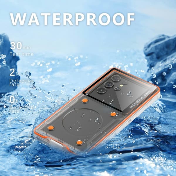 Universal IP68 vattentätt fodral Telefon mobil undervattensskydd Vit