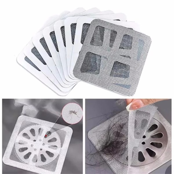 10 pcs Bathroom Shower Drain Catcher Net Cover Floor Sink Strainer Hair Stopper Silver