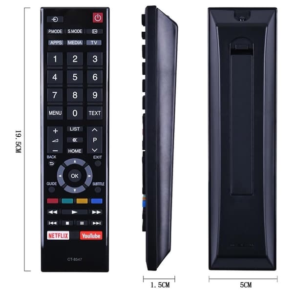 Fjernkontrollerstatning for CT-8547 For Toshiba TV Black