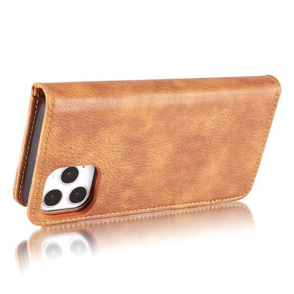 DG.MING For iPhone 13 Mini Stylish Wallet Case - Brown Brown