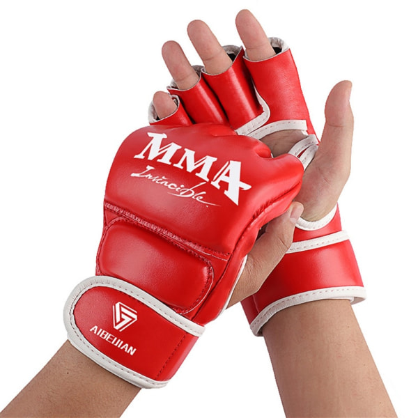 Boxning Handskar MMA Fighting Kickboxning Muay Thai Träning Vuxe Röd