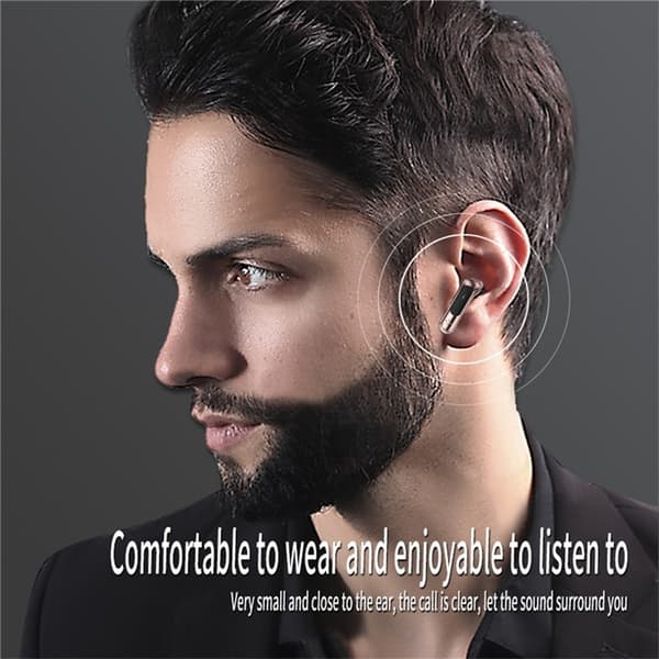 2 par trådlösa hörlurar Bluetooth 5.4 in-ear sporthörlurar LED stereo - Vit Vit