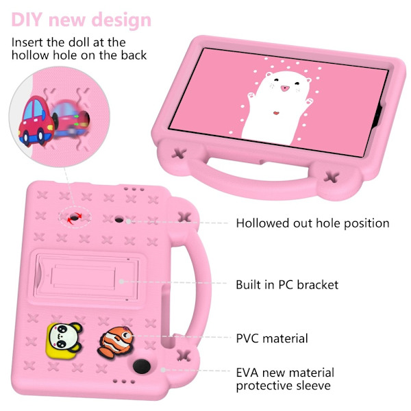 Til Samsung Galaxy Tab A9 Stødsikker EVA - skumstativskal Pink