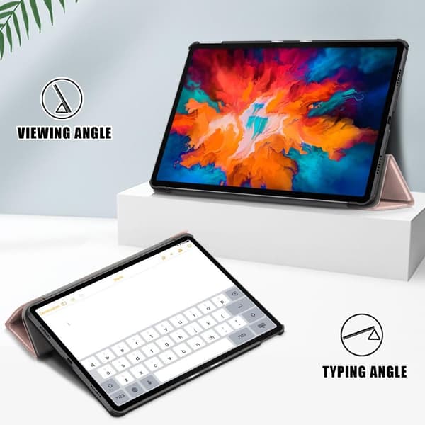 Tri - fold Fodral till Lenovo Tab P11 Pro TB - J706F - Rose Gold Rosa guld