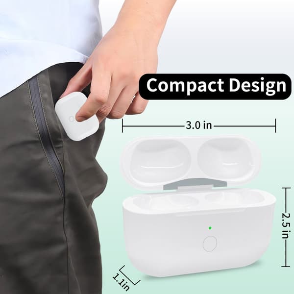 Etui for AirPods Pro / Pro 2 med innebygd 680mAh batteri White